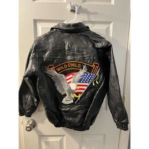 Navarre Leather Company Embroidered Black Leather Jacket 16